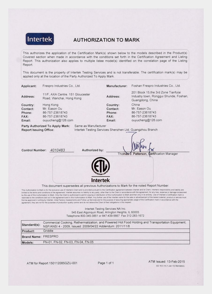 Certification 2001 Certification 2001